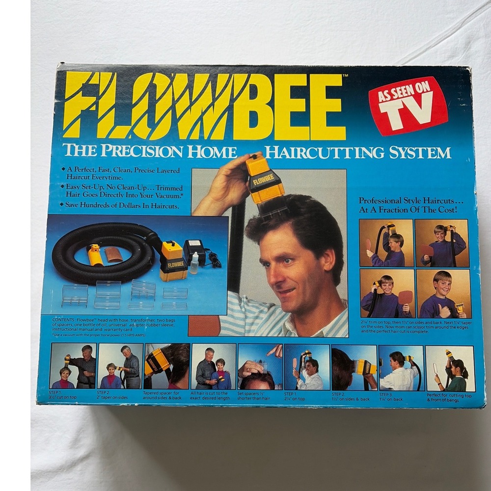Vintage FLOWBEE Precision Home Haircutting System Complete Set w/ Box Manual